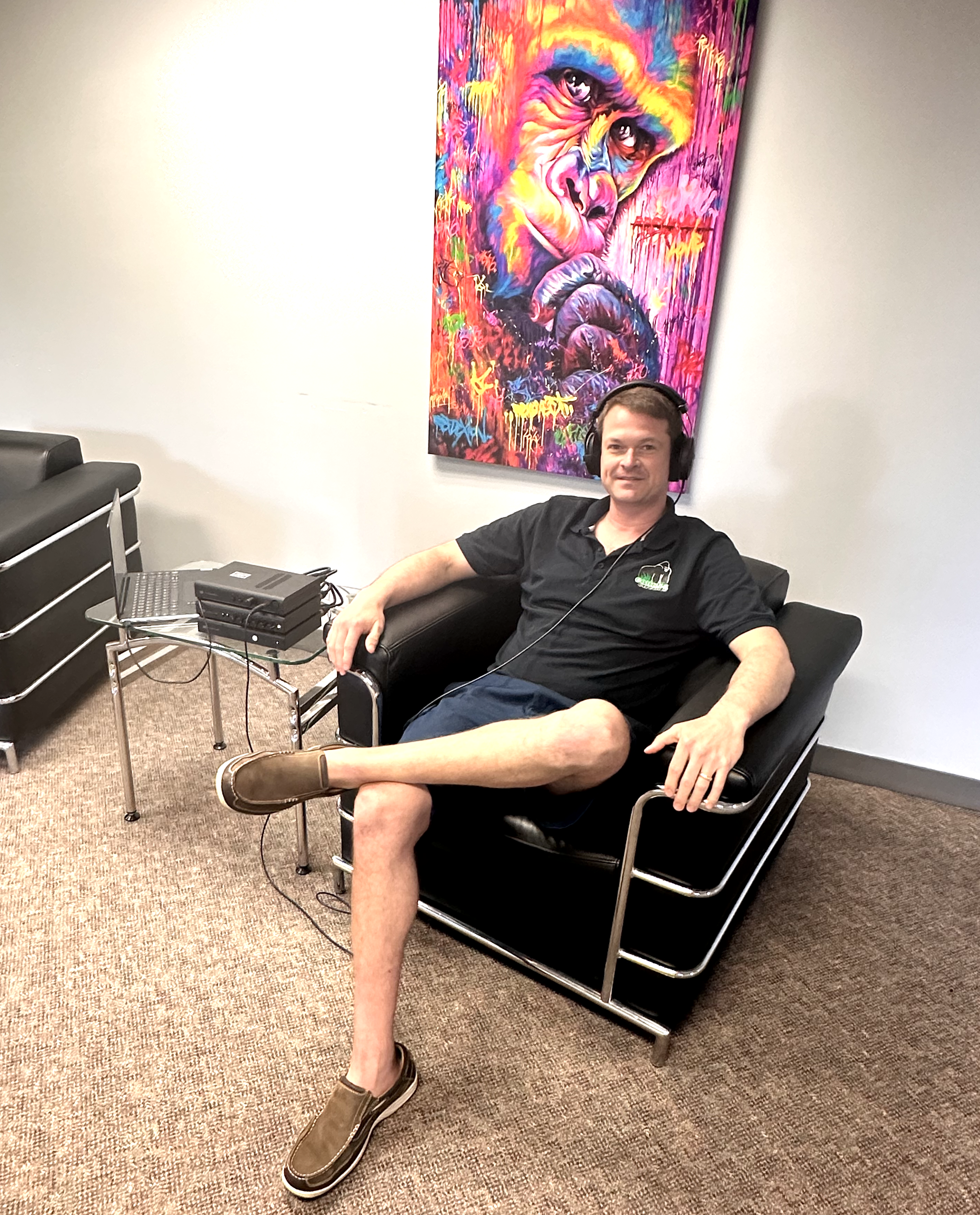 Gorilla VP of Operations using a Schiit Audio set up
